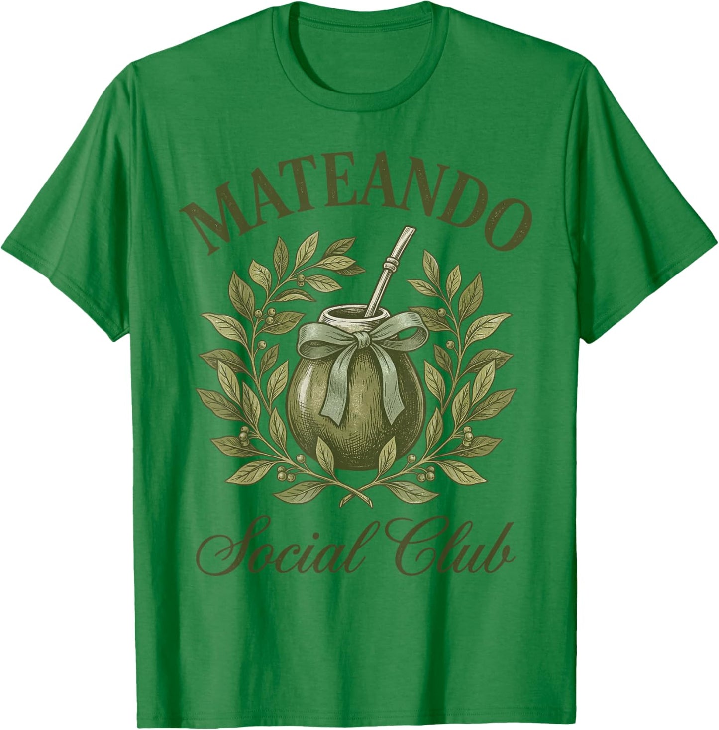 Yerba Mate Social Club Argentina Bow Retro Argentinian Girl T-Shirt - T-Shirt | Irish Green