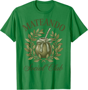 Yerba Mate Social Club Argentina Bow Retro Argentinian Girl T-Shirt - T-Shirt | Irish Green