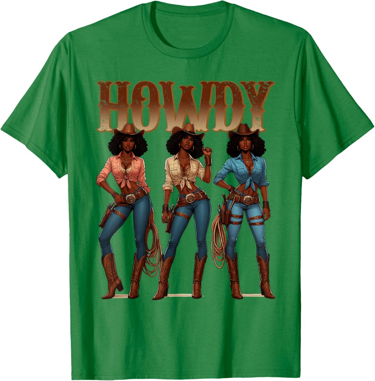 Juneteenth Cowgirl Western Rodeo Melanin History Texas Howdy T-Shirt - T-Shirt | Irish Green