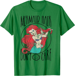 Disney The Little Mermaid Ariel Mermaid Hair Don't Care T-Shirt - T-Shirt | Irish Green