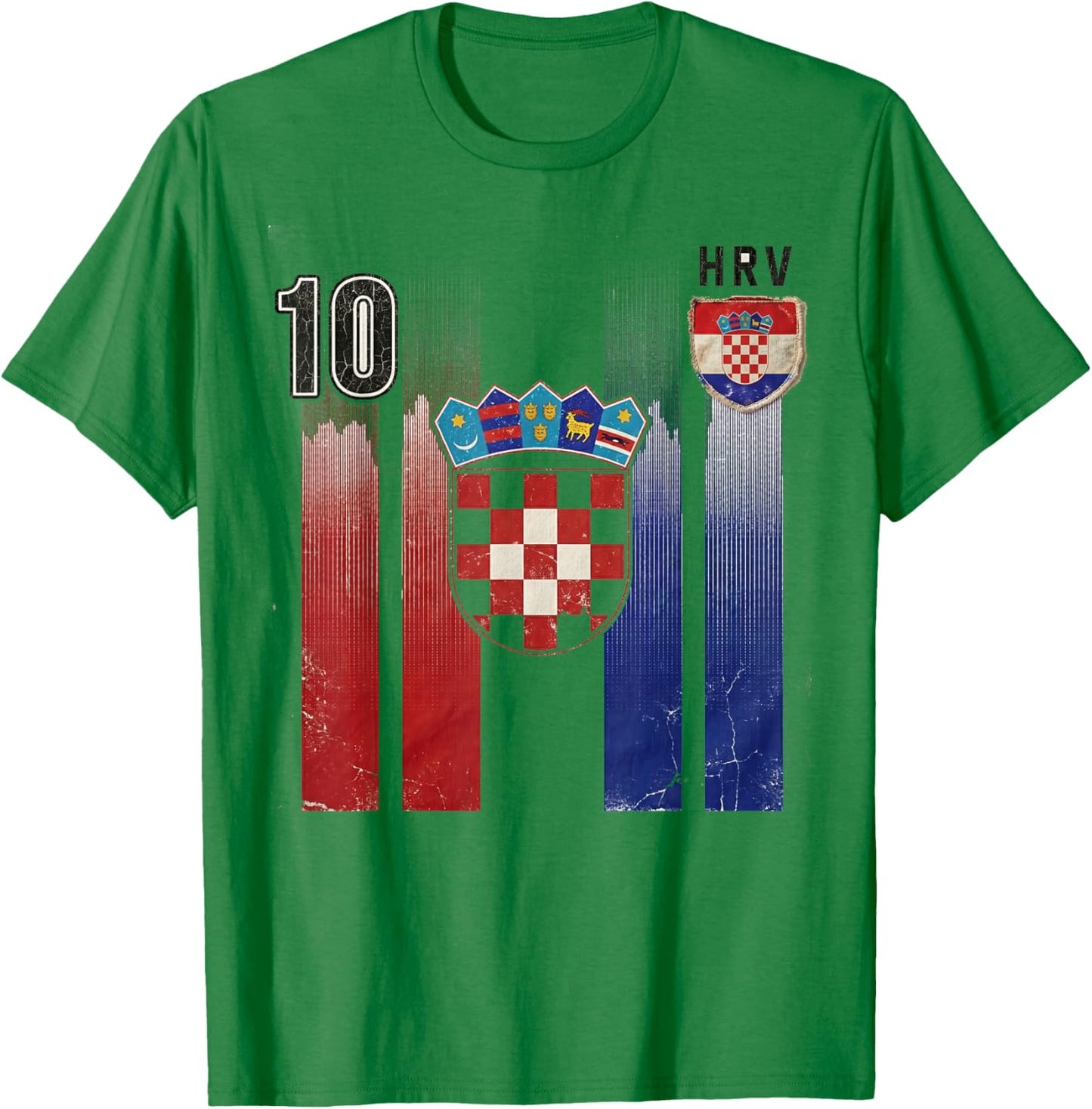 Croatia Hrvatska Flag Zagreb Croatian Jersey Retro T-Shirt - T-Shirt | Irish Green