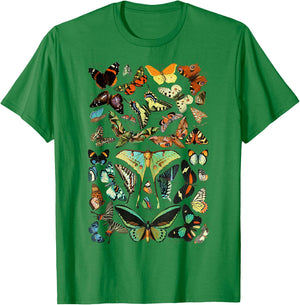 Butterflies Butterfly Collection Scientific T-Shirt - T-Shirt | Irish Green