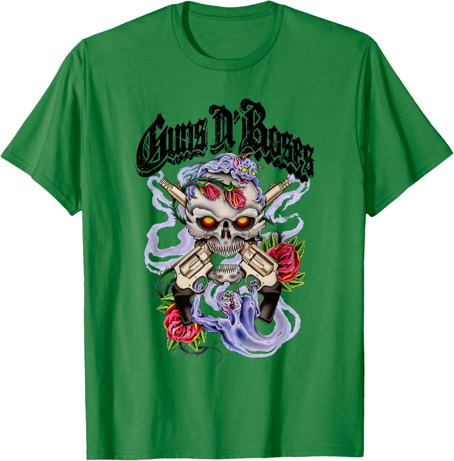 Guns N' Roses Official Guns N' Demons Purple Smoke T-Shirt - T-Shirt | Irish Green