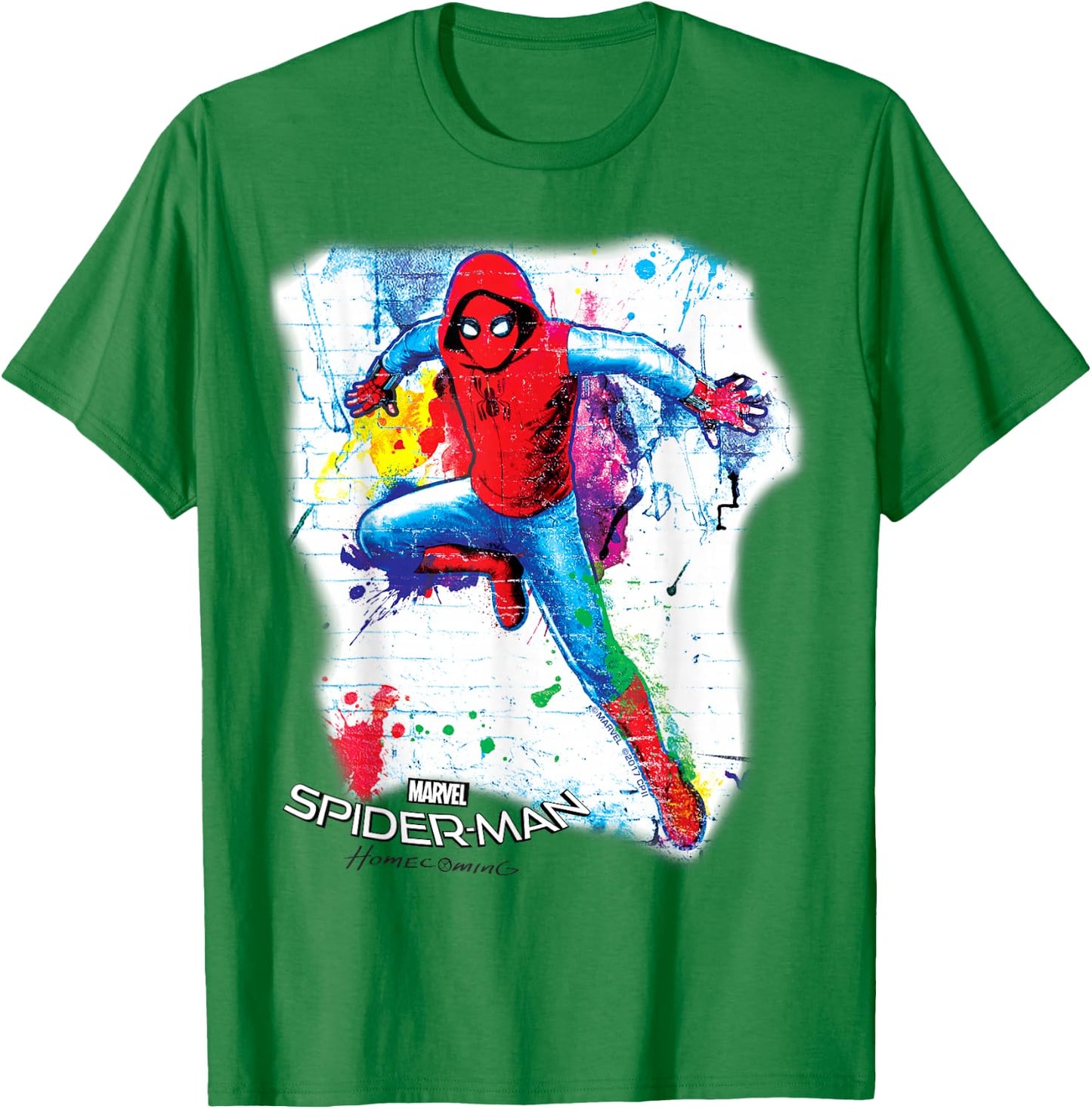 Marvel Spider-Man Homecoming Graffiti Stall Graphic T-Shirt - T-Shirt | Irish Green