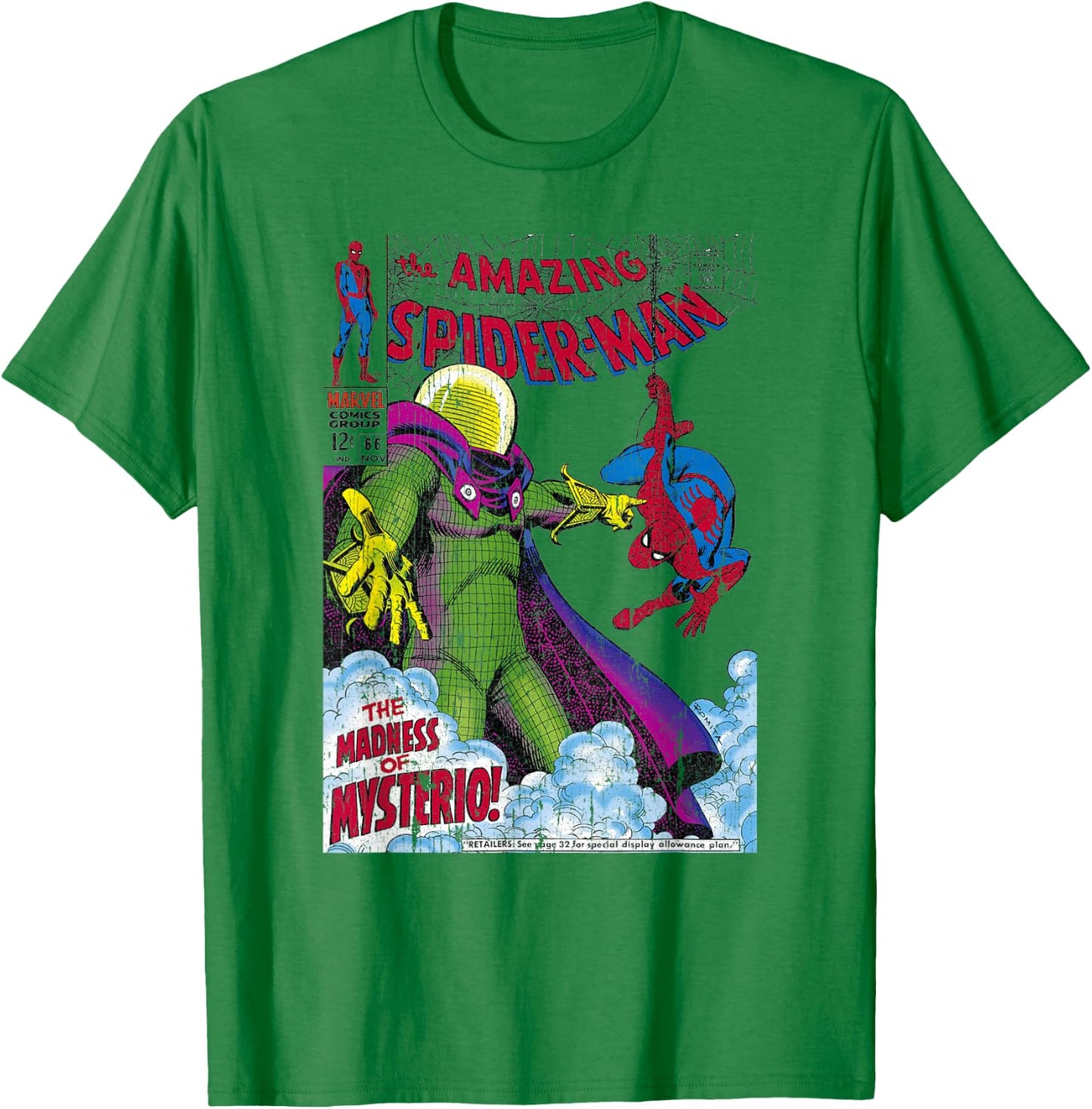 Marvel Comics Spider-Man Mysterio Cover Small T-Shirt - T-Shirt | Irish Green