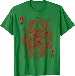 Lesbian Queens Kissing Card Game LGBT Pride Two Brides T-Shirt - T-Shirt | Irish Green
