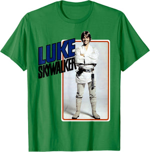 Star Wars Luke Skywalker Smiling Card Graphic T-Shirt - T-Shirt | Irish Green