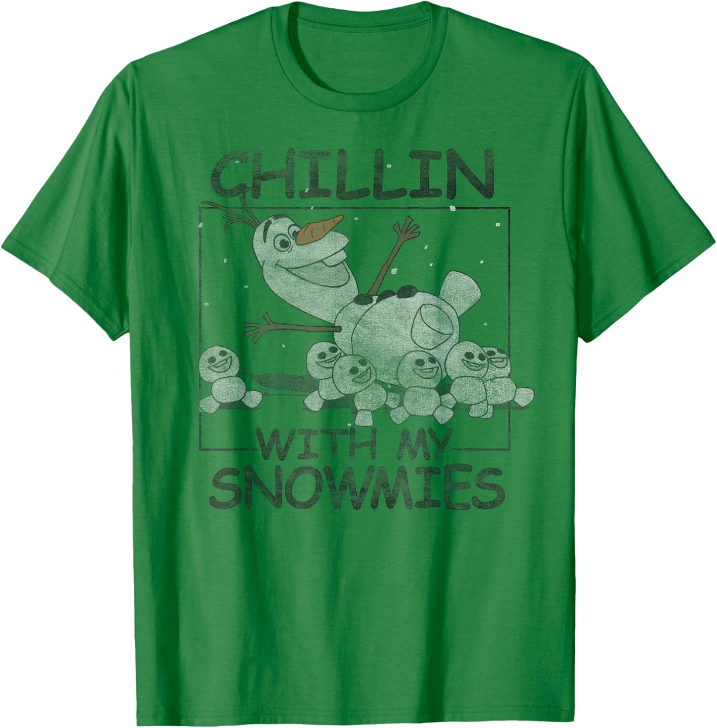 Disney Frozen Olaf Chillin with My Snowmies Portrait Small T-Shirt - T-Shirt | Irish Green
