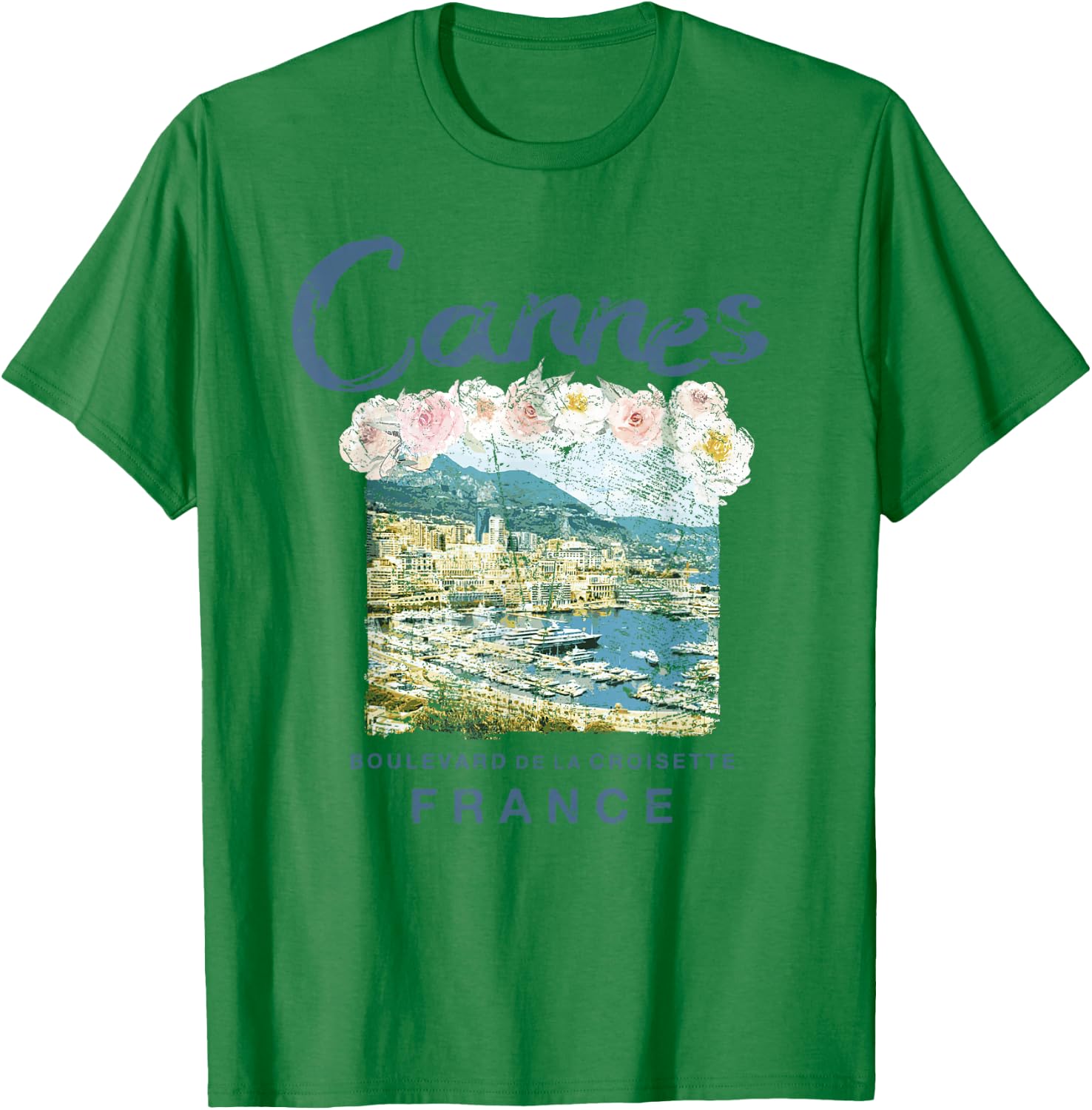France Cannes French Riviera Vintage Travel T Shirt T-Shirt - T-Shirt | Irish Green