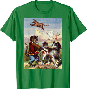 Cat and the Fiddle Nursery Rhyme for Kids and Adults T-Shirt - T-Shirt | Irish Green
