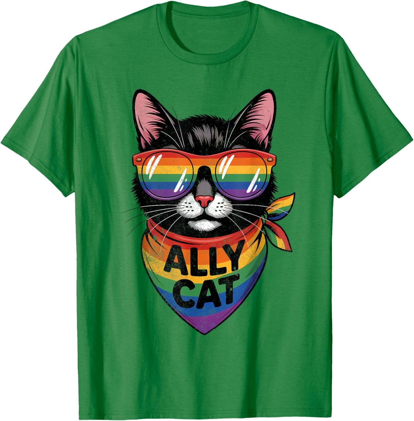 Ally Cat Pride Men Women T-Shirt - T-Shirt | Irish Green