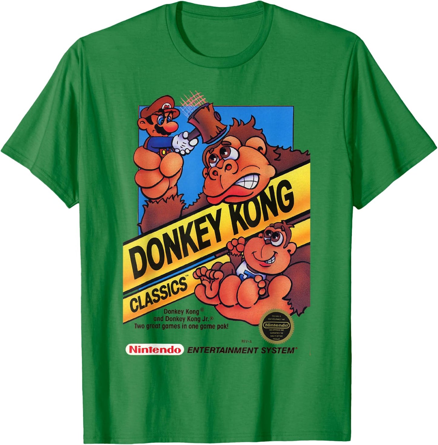 Nintendo Donkey Kong Classics Mario Hammer Graphic T-Shirt - T-Shirt | Irish Green