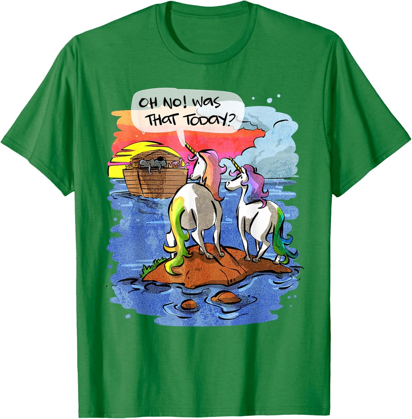 Noah Guy Unicorn Noahs Ark Design For Girls And Adults T-Shirt - T-Shirt | Irish Green