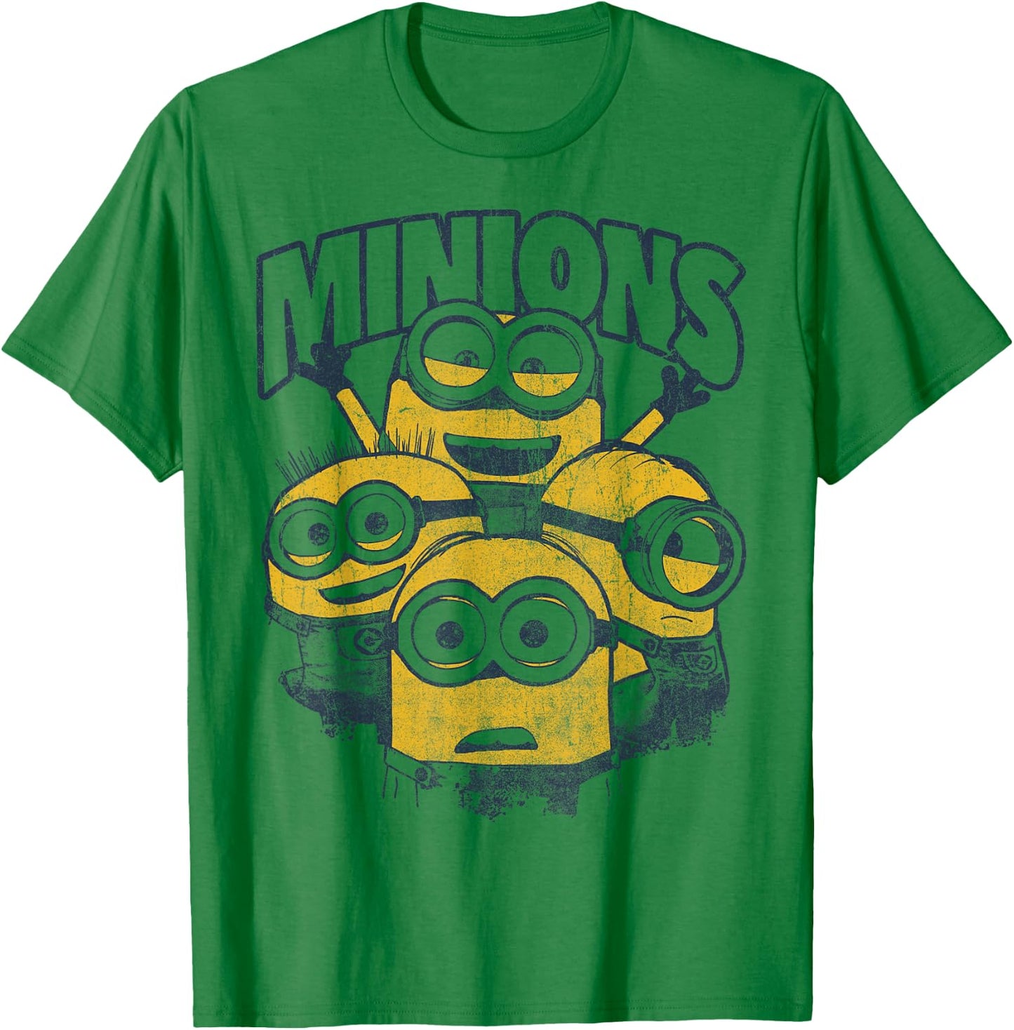 Despicable Me Minions Vintage Group Graphic T-Shirt - T-Shirt | Irish Green