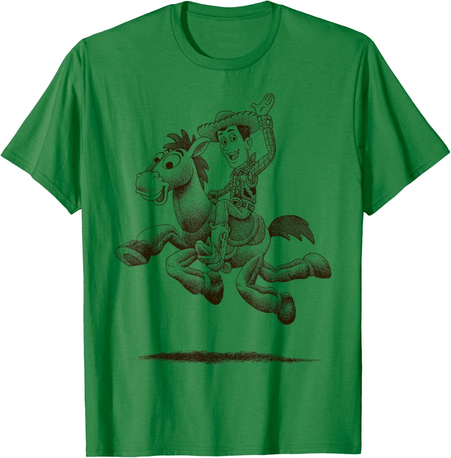 Disney Pixar Toy Story Woody Bullseye Sketch Graphic T-Shirt - T-Shirt | Irish Green