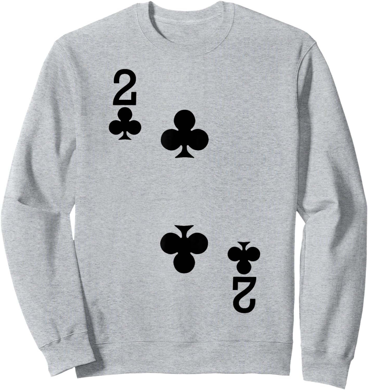 2 of Clubs - Playing Card Halloween Costume Sweatshirt - Sweatshirt | Ash