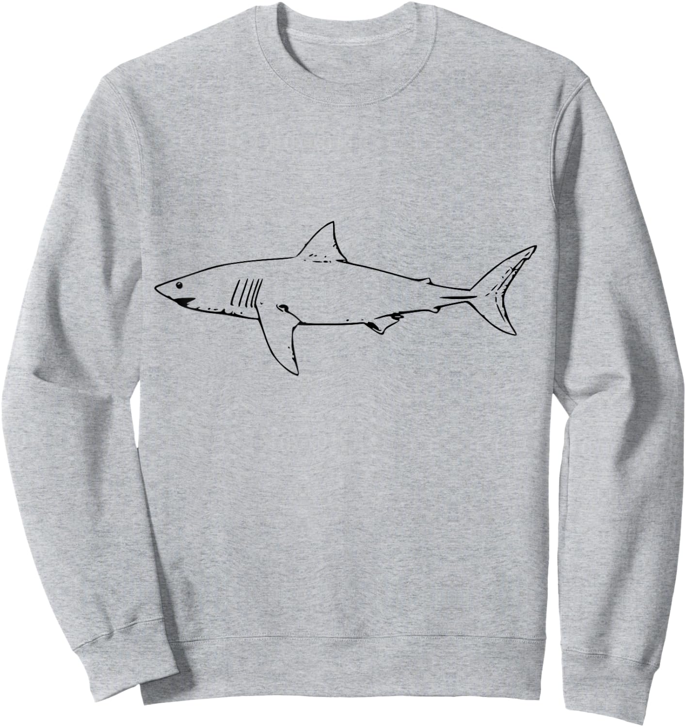 Great White Shark Silhouette Sweatshirt - Sweatshirt | Ash