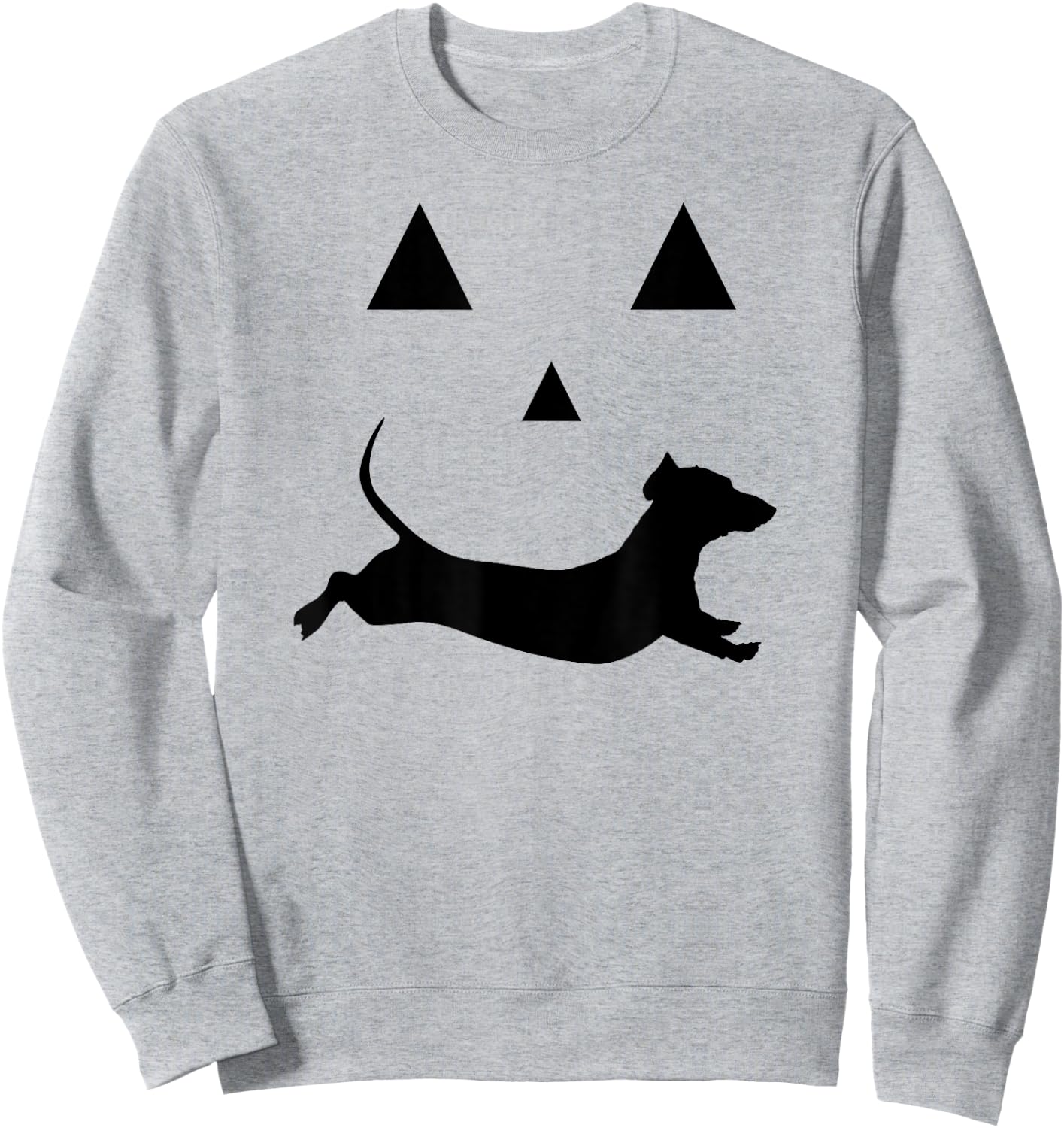 Halloween Pumpkin Dachshund Jack-o-lantern Costume Sweatshirt - Sweatshirt | Ash
