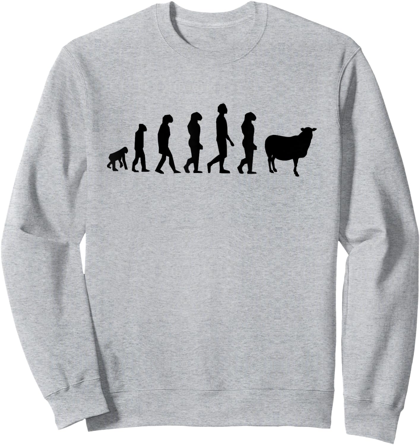 Evolution Of Man Monkey Sheep Funny Political Meme Sweatshirt - Sweatshirt | Ash