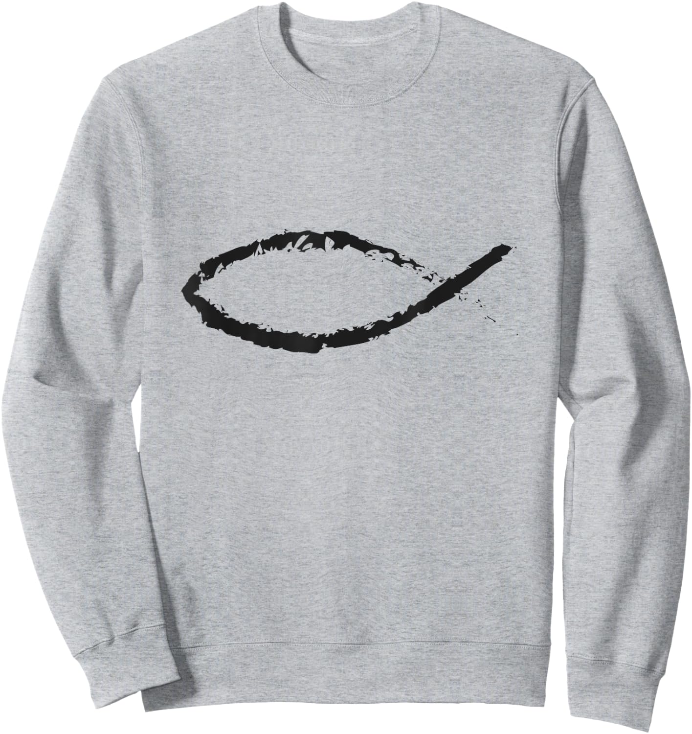 Jesus Christ Fish Christian Sweatshirt - Sweatshirt | Ash