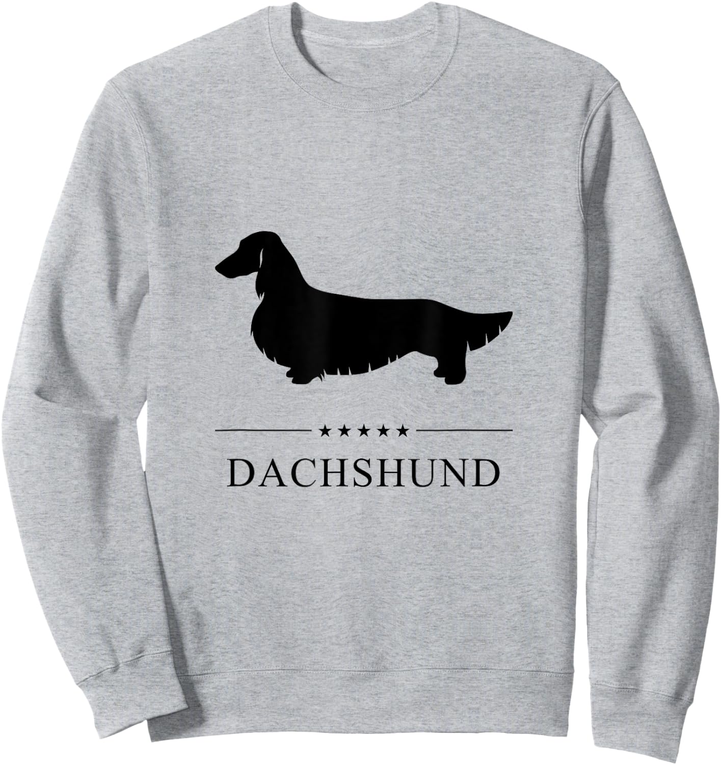 Longhaired Dachshund Black Silhouette Sweatshirt - Sweatshirt | Ash