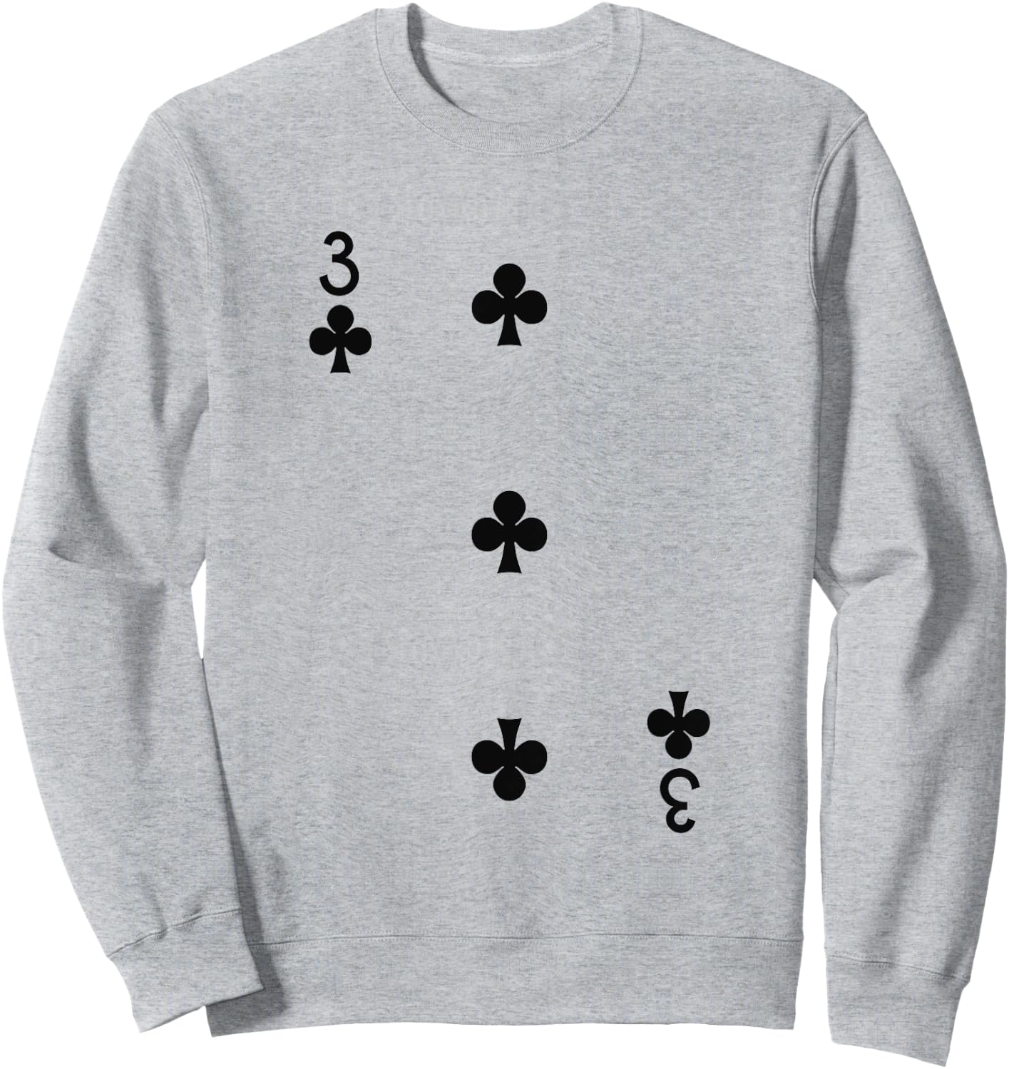 Three Of Clubs Deck Of Cards Group Costume Halloween Casino Sweatshirt - Sweatshirt | Ash