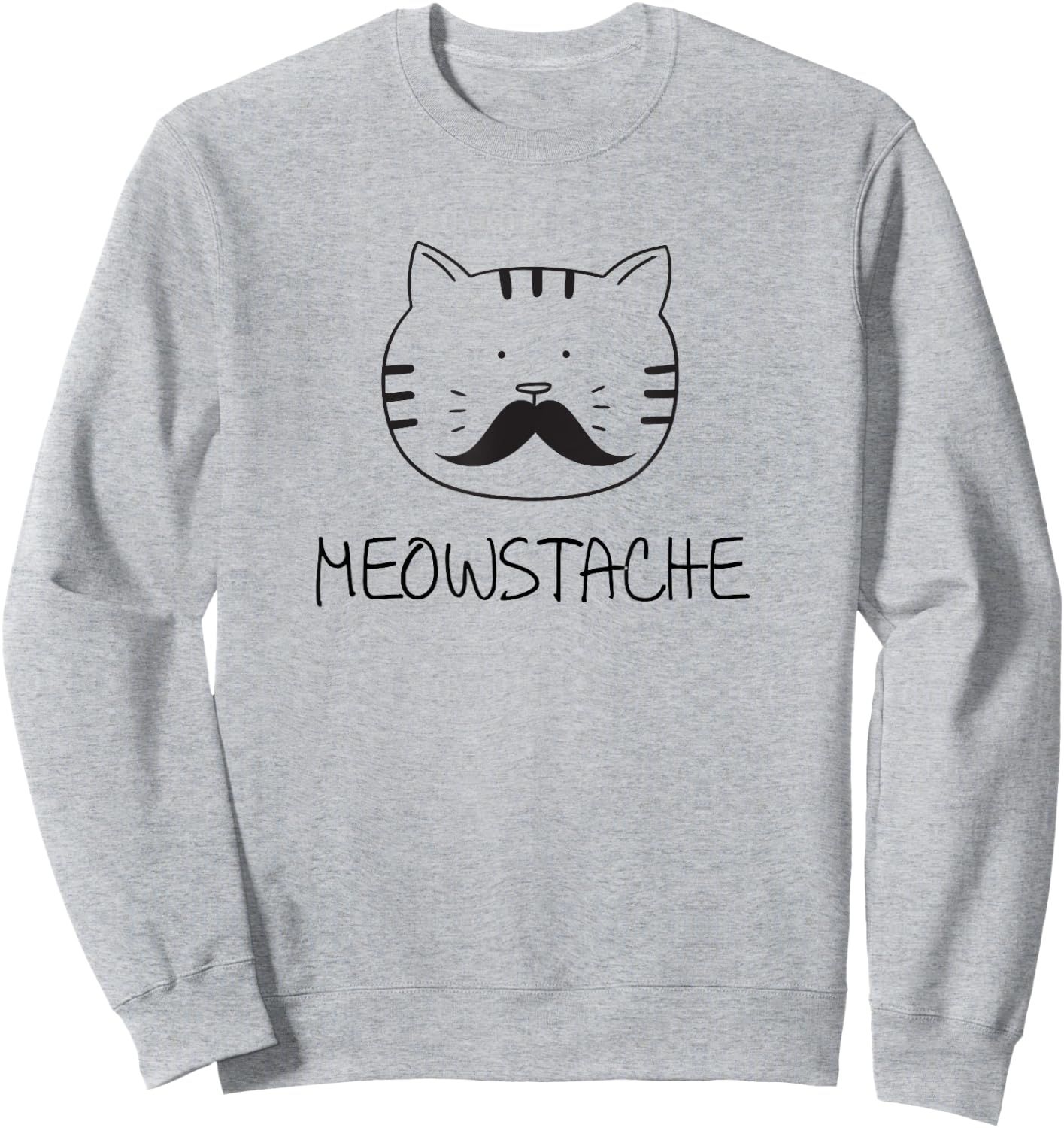 Funny cat mustache meowstache gift Men Women Girls Kids Sweatshirt - Sweatshirt | Ash