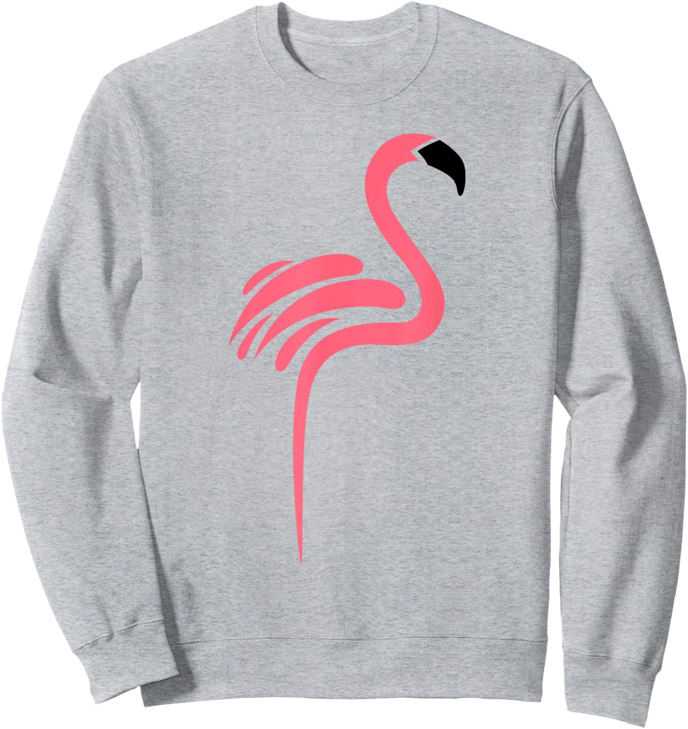 Flamingo Logo Style Cool Graphic Sweatshirt - Sweatshirt | Ash
