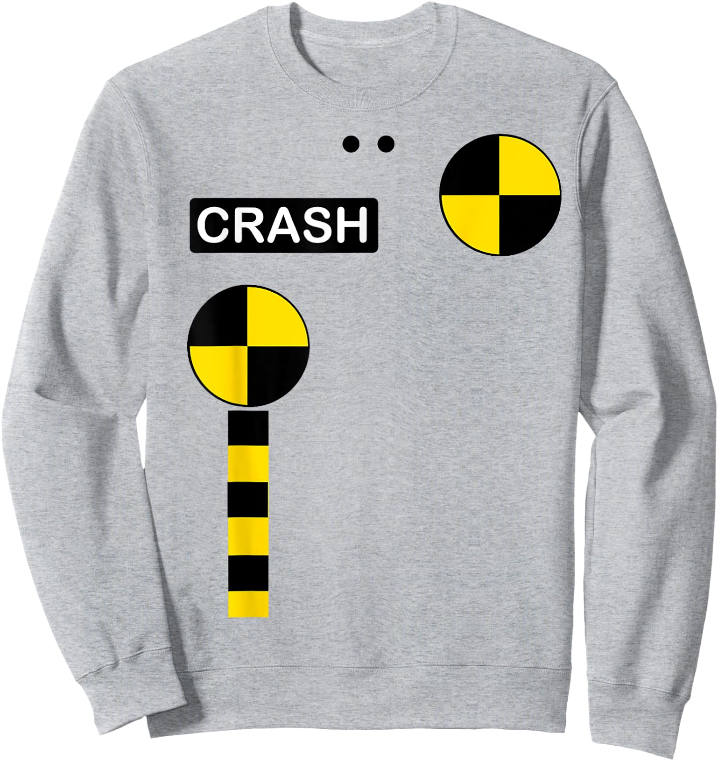 Crash Test Dummy Easy Last Minute Halloween Costume Sweatshirt - Sweatshirt | Ash