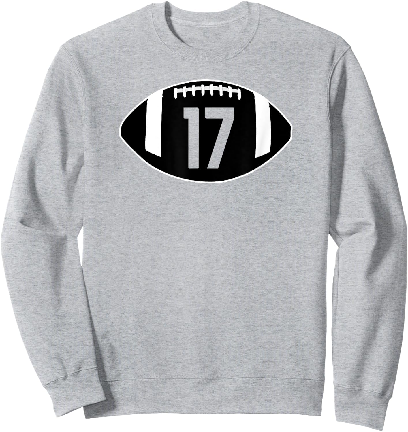 Football Jersey Number 17 Jersey Art-Player Number Sweatshirt - Sweatshirt | Ash