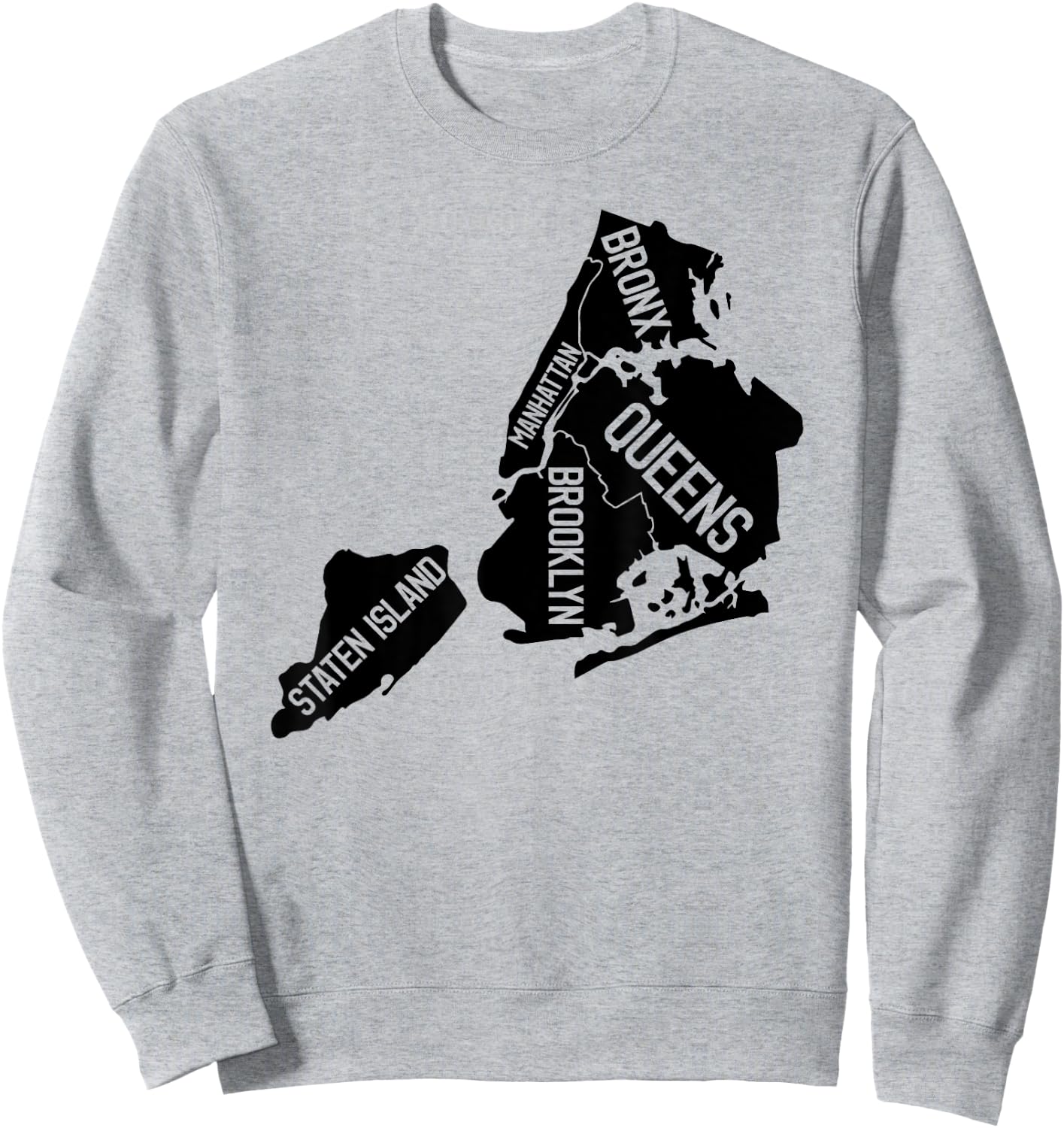 New York City Boroughs Map Sweatshirt - Sweatshirt | Ash