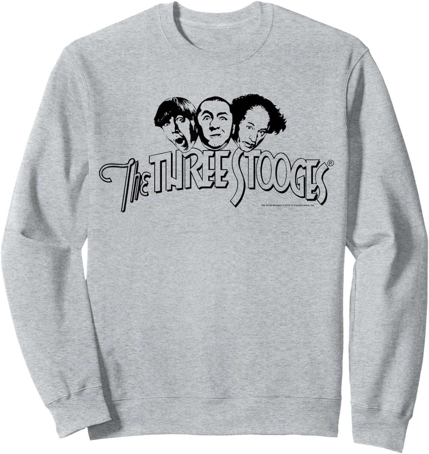 TTS- The Three Stooges Head Logo: Dark Sweatshirt - Sweatshirt | Ash