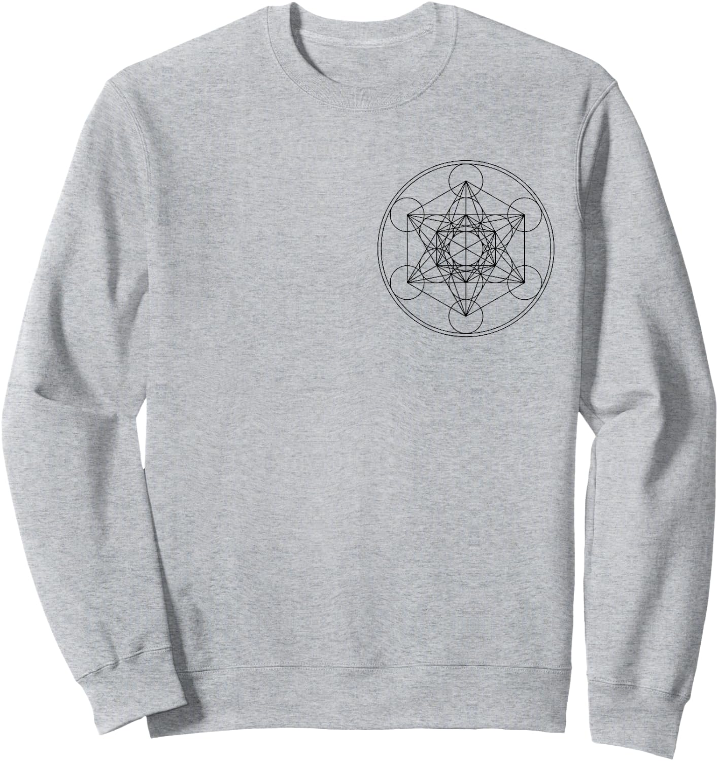 Metatronscube, Sacred Geometry, Platonic Solids, Yoga Sweatshirt - Sweatshirt | Ash
