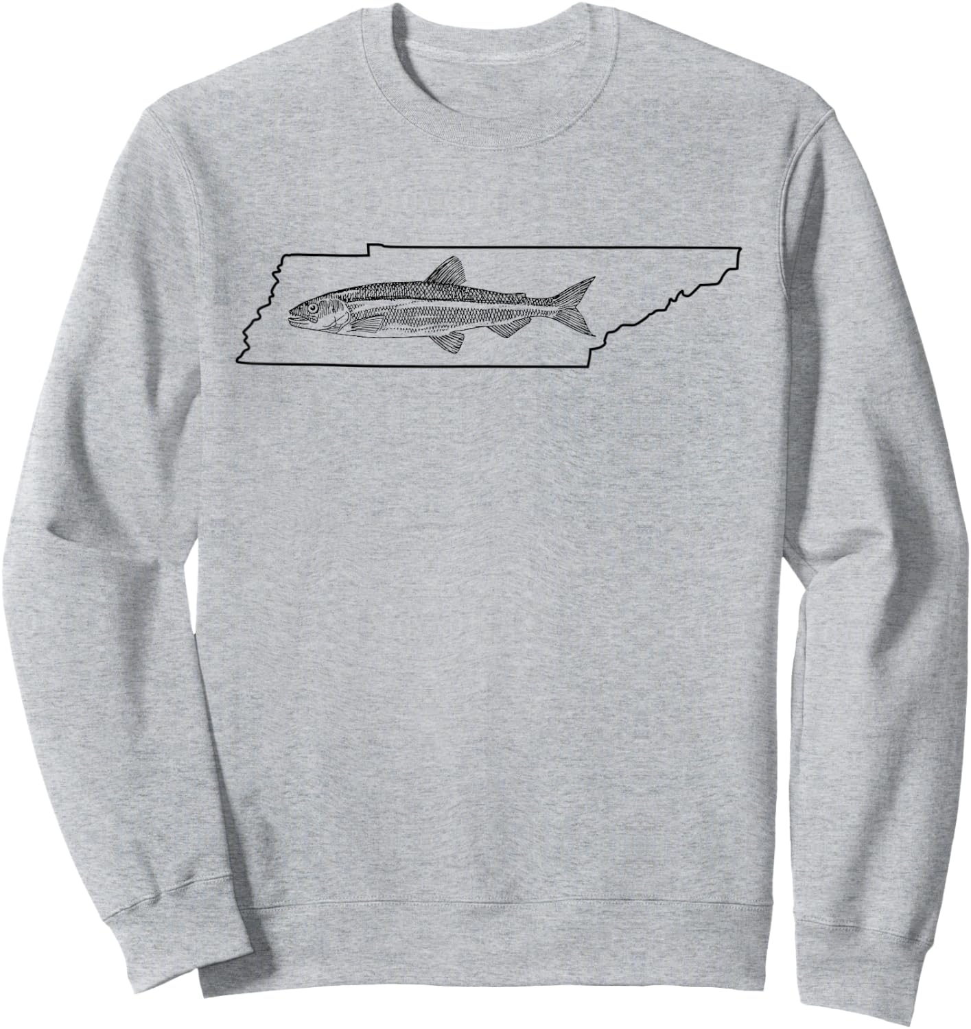 Tennessee Trout Fishing Map Sweatshirt - Sweatshirt | Ash