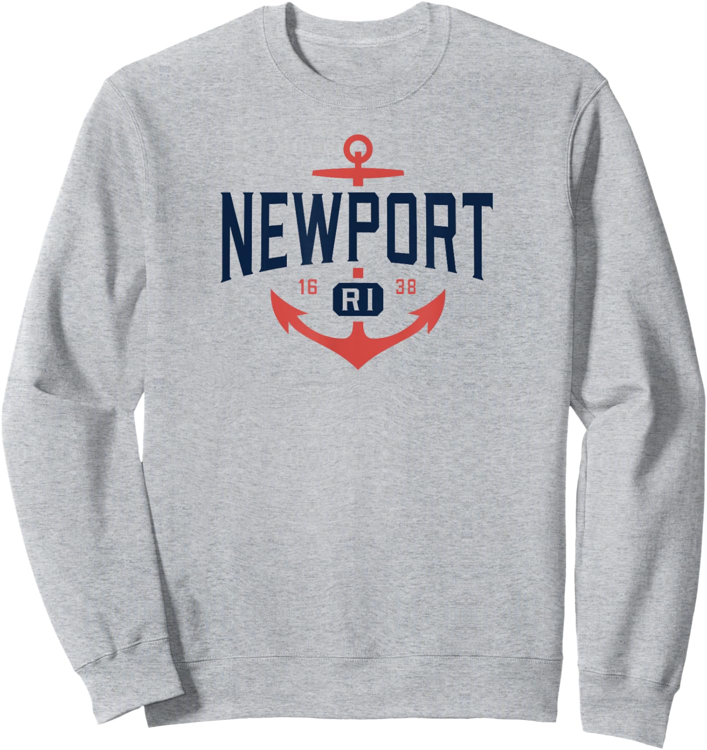 Nautical Newport Rhode Island , RI Vacation Sweatshirt - Sweatshirt | Ash