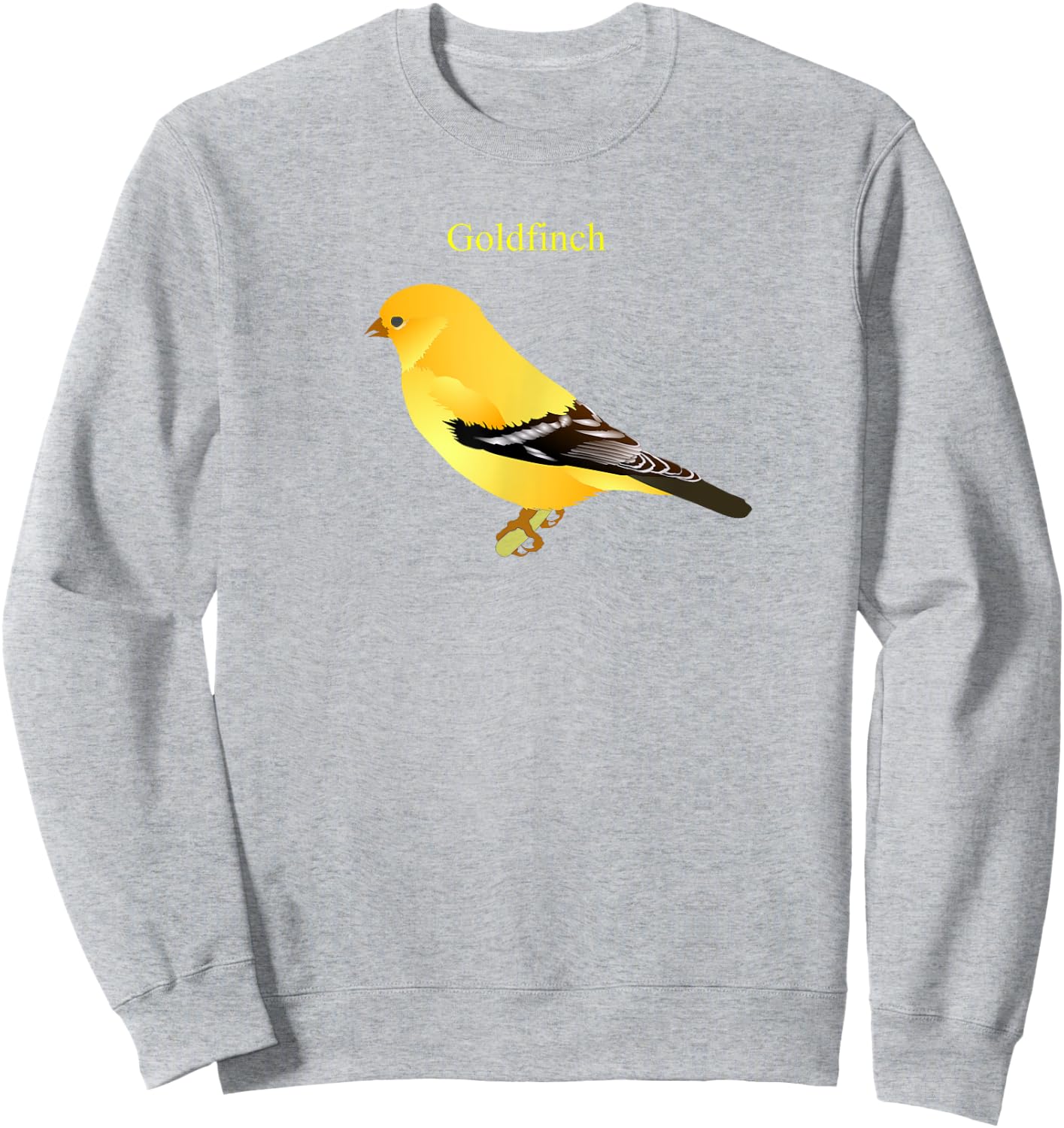 Goldfinch Songbird Cute Yellow Bird Art Sweatshirt - Sweatshirt | Ash