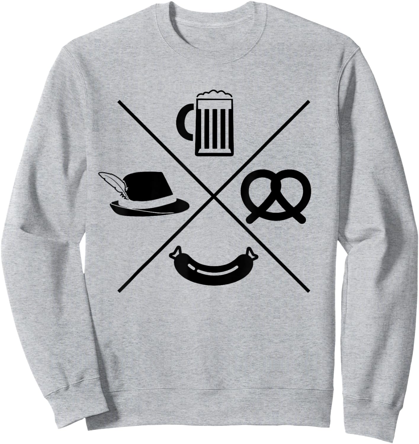 Oktoberfest - Beer Wurst Pretzel Funny German Souvenir Gift Sweatshirt - Sweatshirt | Ash
