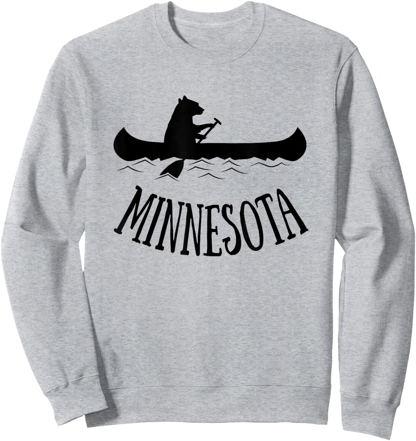 Minnesota Shirt | MN Bear Canoe Lake Sweatshirt - Sweatshirt | Ash