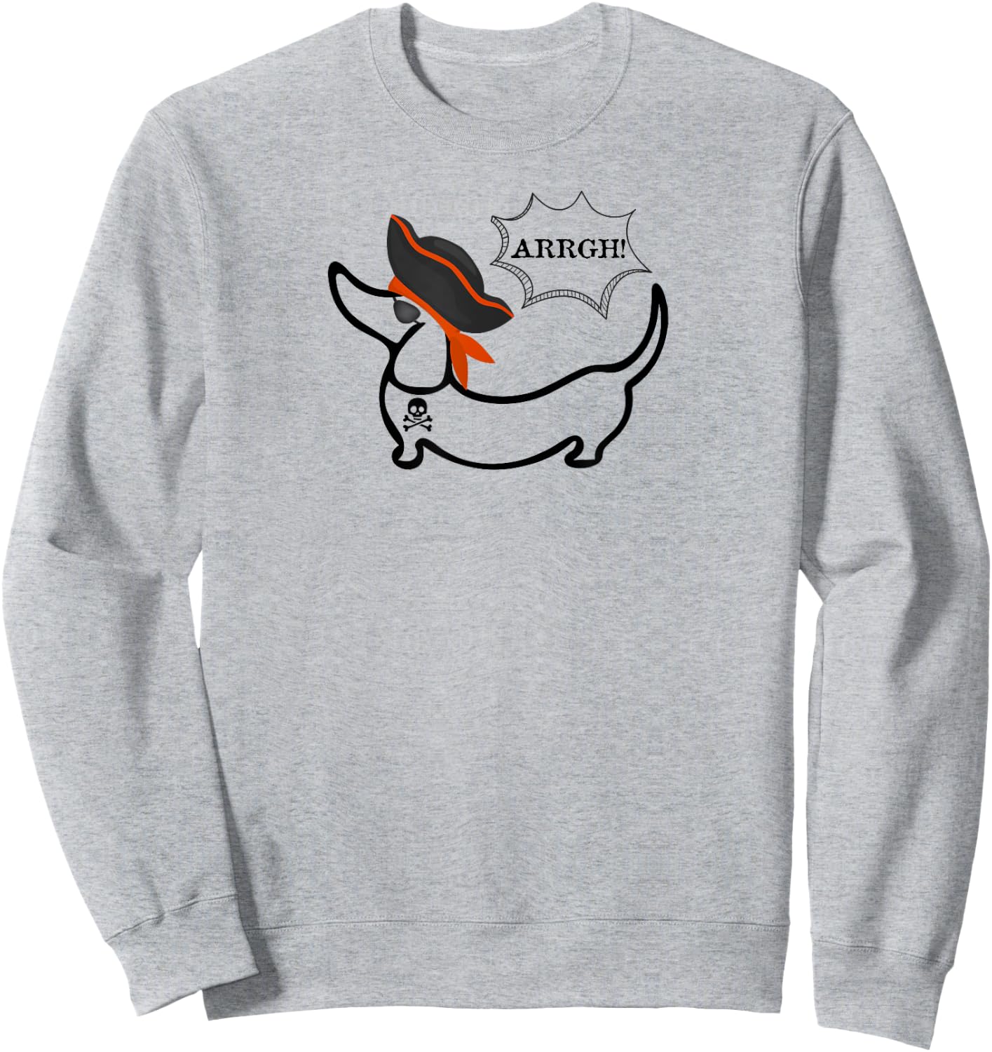 Funny Dachshund Sausage Dog Pirate Women Girls Kids Sweatshirt - Sweatshirt | Ash