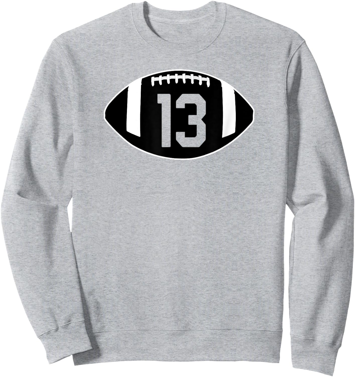 Football Jersey Number 13 Jersey Art-Player Number Sweatshirt - Sweatshirt | Ash