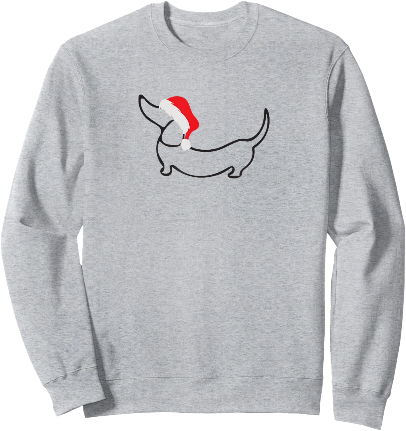 Dachshund In Santa Hat Christmas Sweatshirt - Sweatshirt | Ash