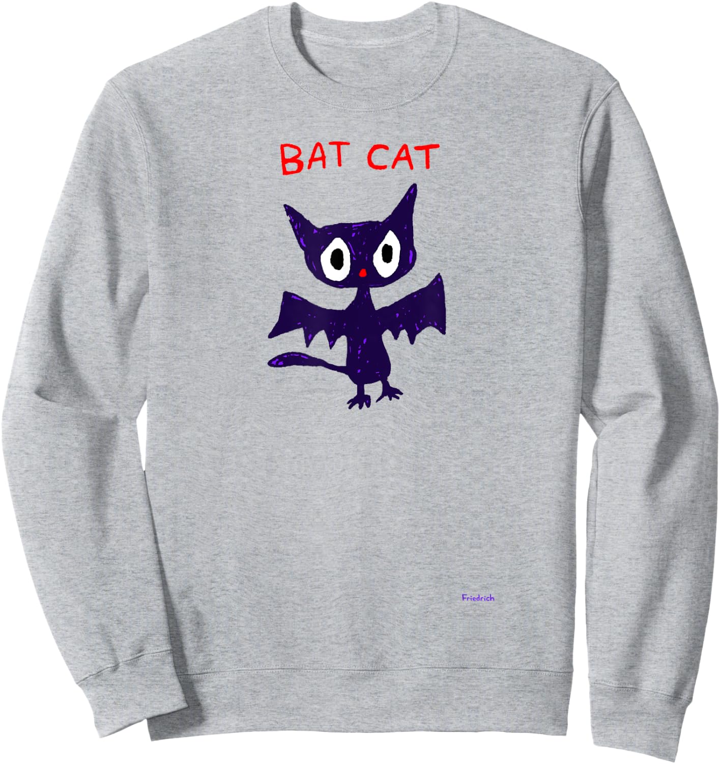 Bat Cat Night Monster Sweatshirt - Sweatshirt | Ash