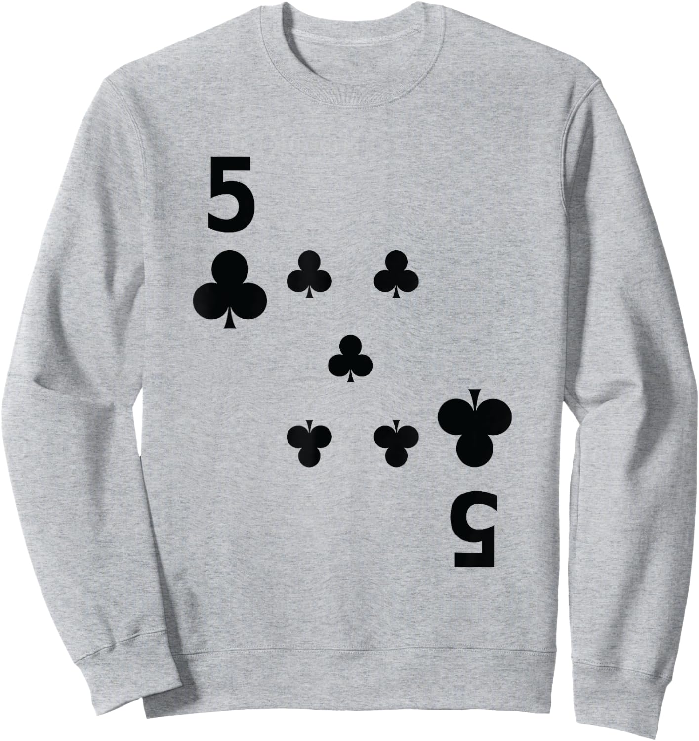 Five of Clubs 5 poker playing card costume shirt Sweatshirt - Sweatshirt | Ash