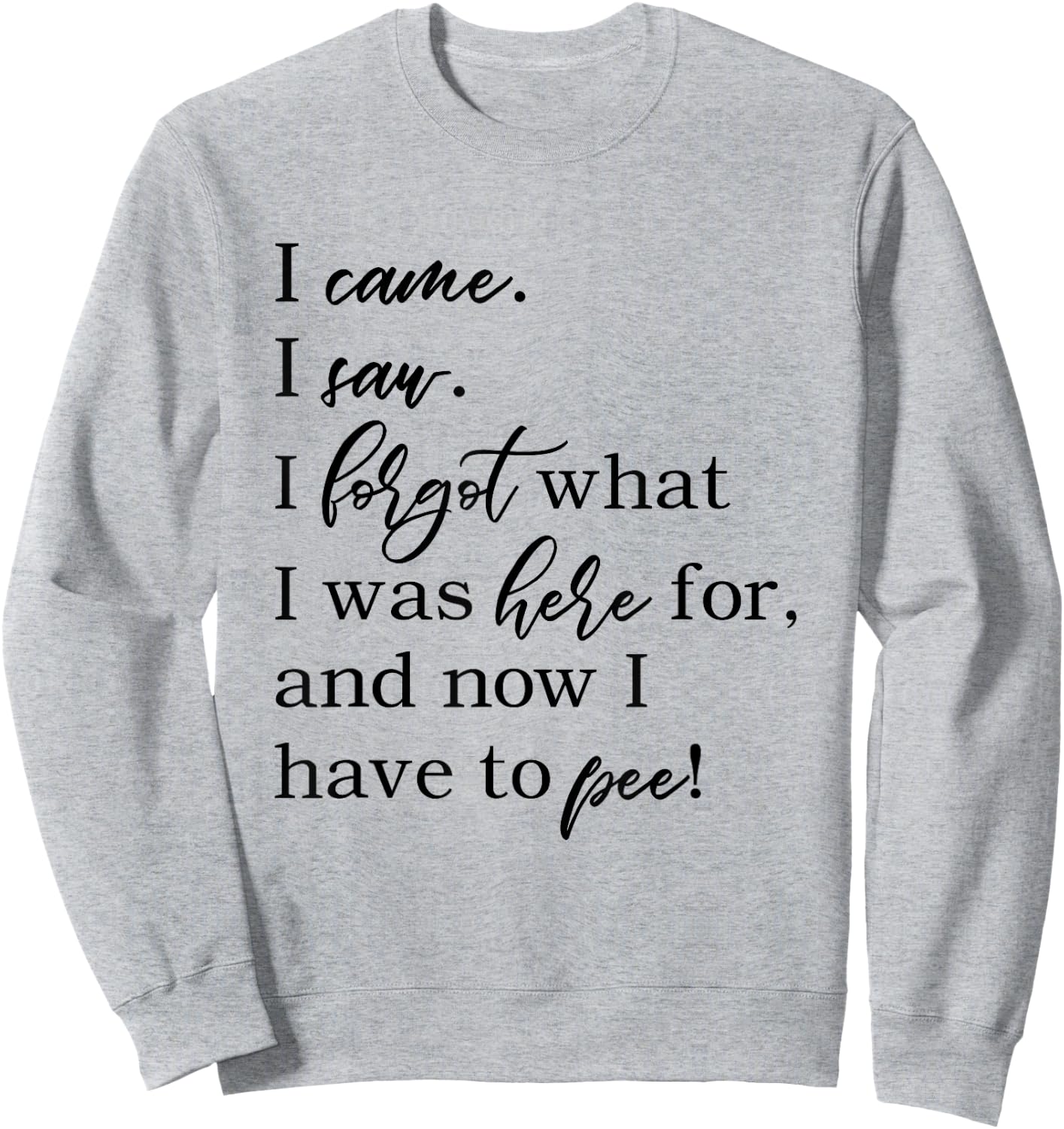 I came. I saw. I forgot what was here for now I have to pee. Sweatshirt - Sweatshirt | Ash