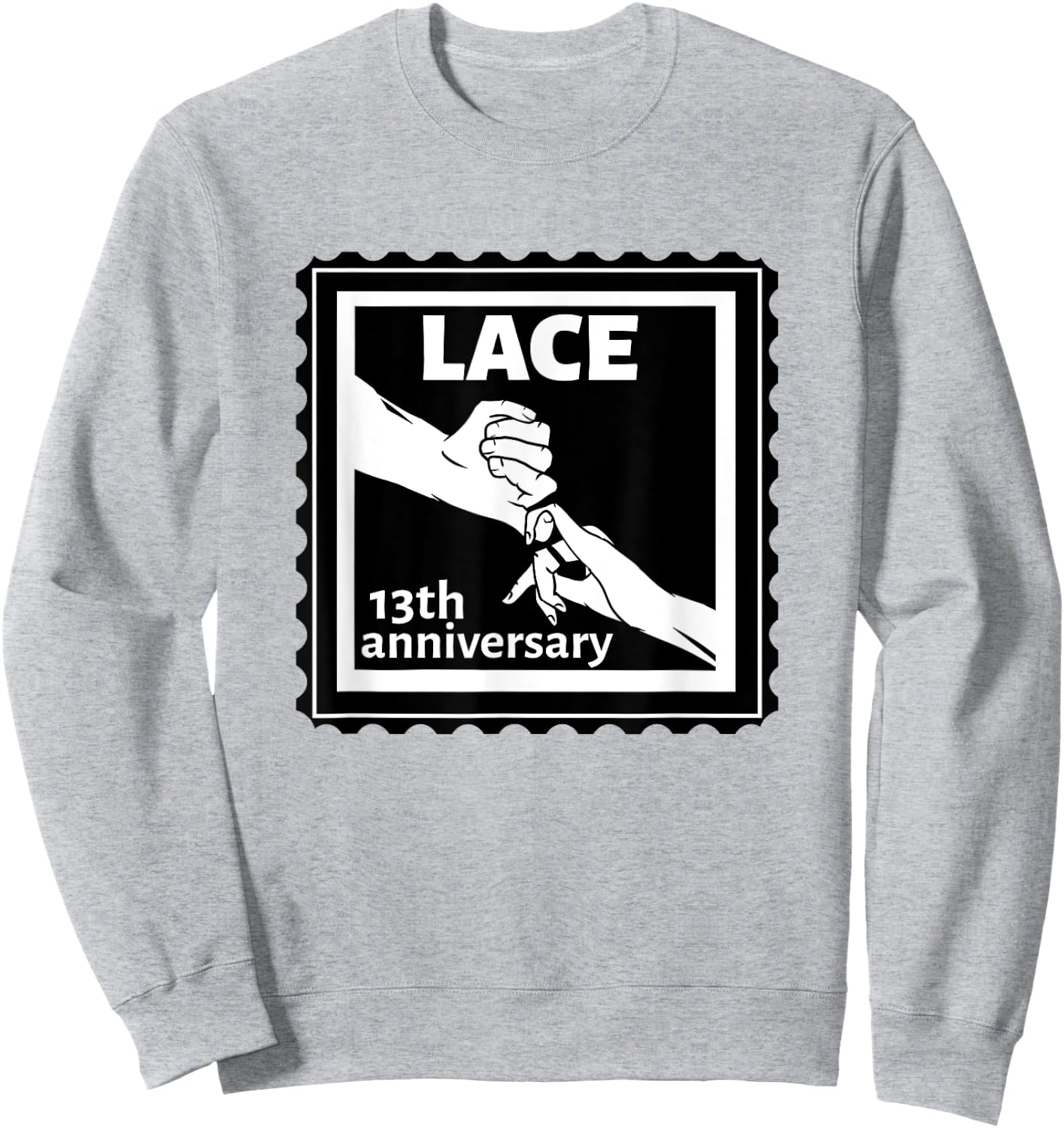 13th Wedding anniversary traditional gift Lace Sweatshirt - Sweatshirt | Ash