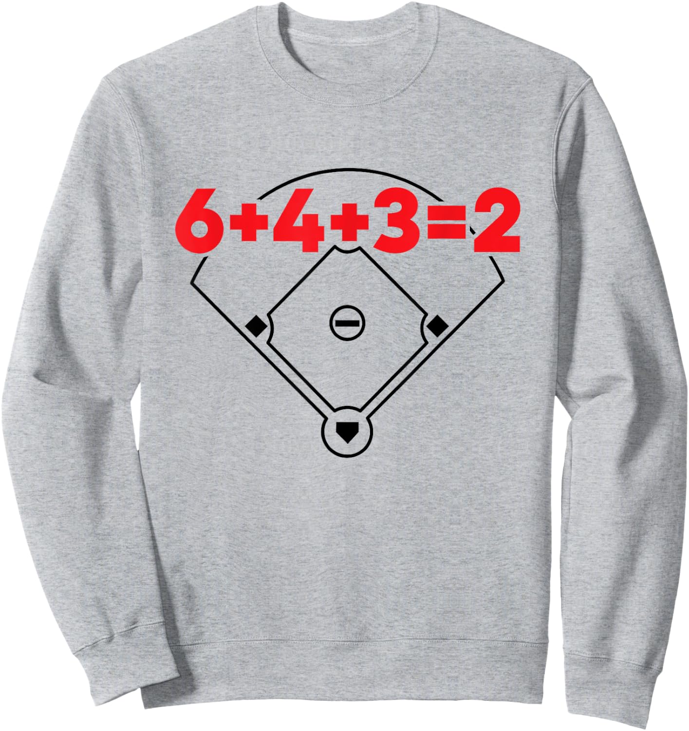 6432 Baseball Double Play Numbers Field Math Equation Sweatshirt - Sweatshirt | Ash