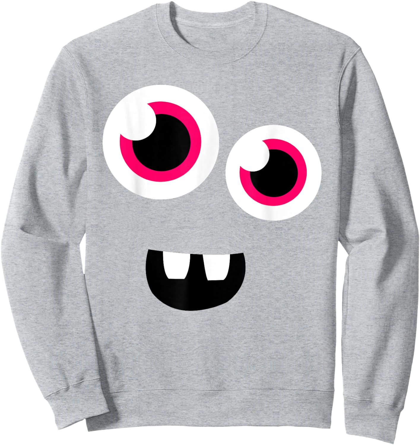 Cute Eye Monster Face Funny Halloween Kids Man Women Sweatshirt - Sweatshirt | Ash