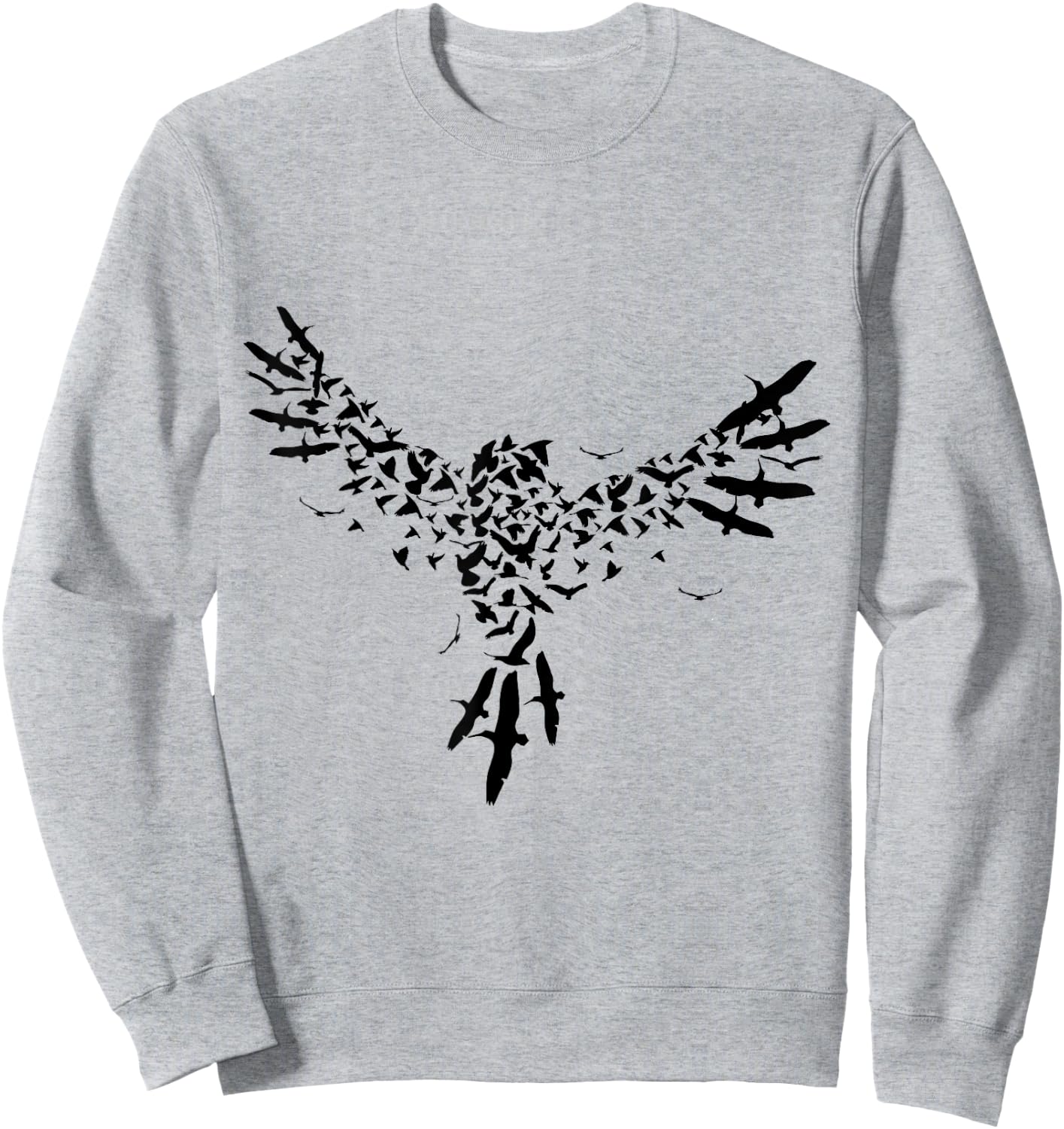 Eagle Flying Blackbirds Formation Sweatshirt - Sweatshirt | Ash