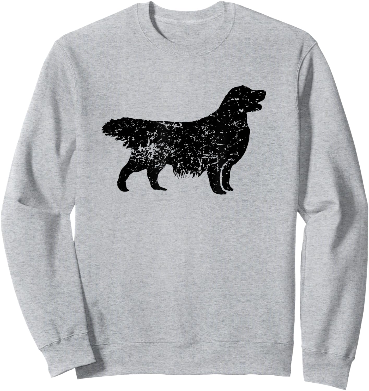 Distressed Golden Retriever Silhouette Dog Owner Men Women Girls Kids Sweatshirt - Sweatshirt | Ash