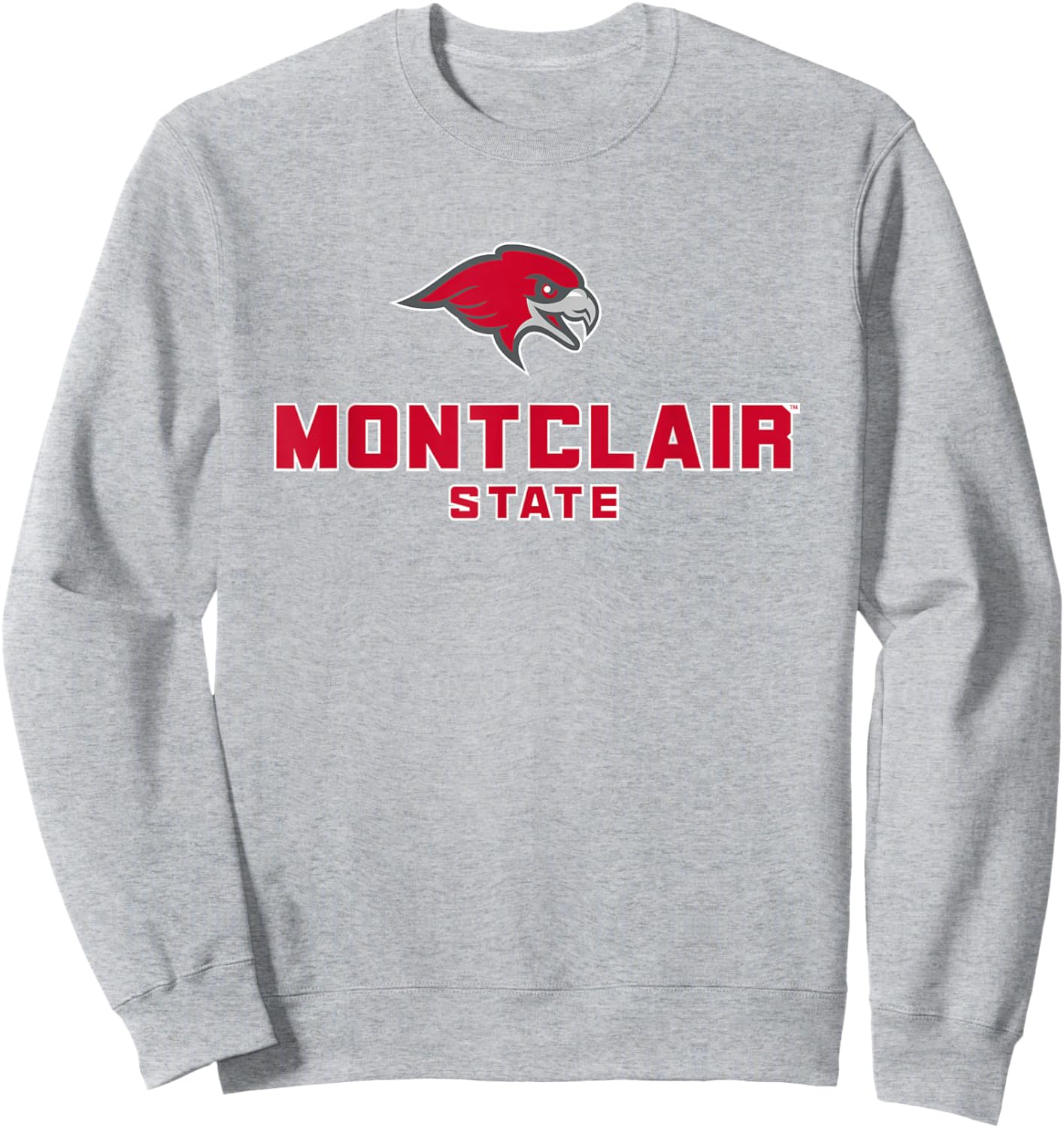 Montclair State University Red Hawks Stacked Logo Sweatshirt - Sweatshirt | Ash